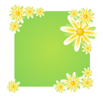Floral green background with flowers