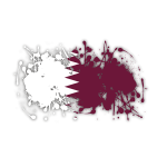 Qatar flag ink splatter