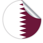 Qatar flag peeling sticker clip art