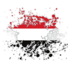 Yemen flag ink splatter