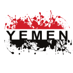 Yemen flag text ink splatter