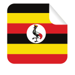 Uganda flag square sticker clip art