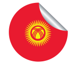 Kyrgyzstan flag peeling sticker