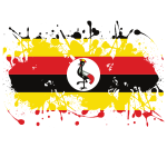 Uganda flag ink splash