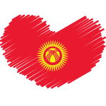 Kyrgyzstan flag patriotic hreart
