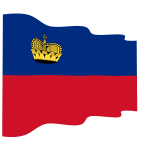 Waving flag of Liechtenstein