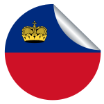 Peeling sticker with the flag of Liechtenstein