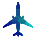 Airplane outline low poly silhouette