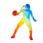 Basketball player low poly silhouette