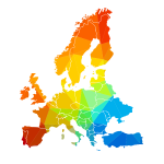 Map of Europe with colored pattern