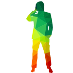 Thinking man low poly silhouette