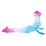 Yoga pose silhouette color low poly pattern