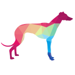 Greyhound silhouette low poly pattern