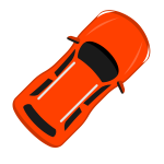 Car top view vector clip art