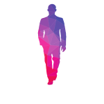 Purple silhouette of a man