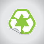 Recycling symbol peeling sticker
