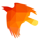 Crow silhouette low poly pattern