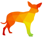 Small dog low poly outline