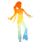 Disco dancing girl silhouette