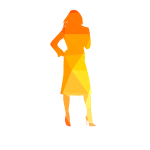 Elegant woman low poly silhouette
