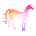 Horse pink silhouette