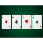 Poker of aces playing cards