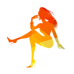 Sitting woman silhouette low poly