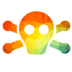 Skeleton skull silhouette low poly