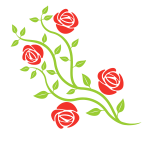 Branch with red roses