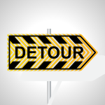 Detour warning sign clip art