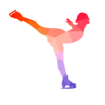 Ice skater silhouette low poly