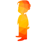 Silhouette of a boy low poly pattern