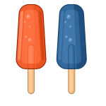 Red and blue ice cream