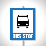 Bus stop road sign