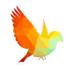 Flying bird silhouette low poly