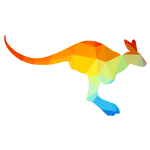 Kangaroo silhouette low poly