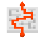 Maze solution red arrow