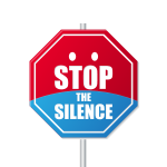 Stop the silence road sign