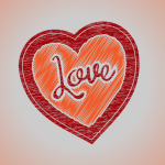 Love heart scribble effect