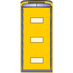 Yellow bus top-view
