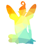 Fairy silhouette color low poly