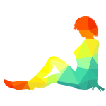 Sitting woman silhouette low poly-1664957865