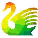 Swan silhouette low poly