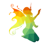 Fairy silhouette low poly