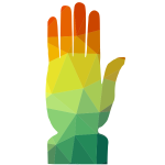 Hand silhoutte low poly pattern