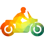 Motorbike color silhouette low poly