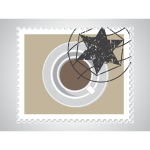 Stamp with a coffee cup
