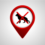 No pets red pin sign