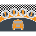 Taxi car sign vector background