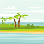 Green tropical island